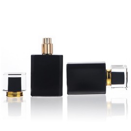 YORROR 2 Pack 100ml Glass Perfume Atomizer, Black Empty Spray Bottle for Men and Women, Portable Fragrance Fine Mist Spray Bottle for Travel