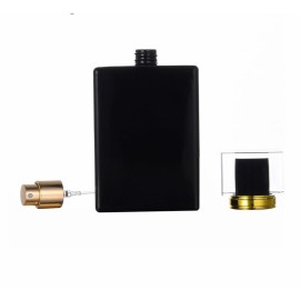 YORROR 2 Pack 100ml Glass Perfume Atomizer, Black Empty Spray Bottle for Men and Women, Portable Fragrance Fine Mist Spray Bottle for Travel