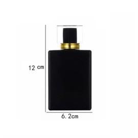 YORROR 2 Pack 100ml Glass Perfume Atomizer, Black Empty Spray Bottle for Men and Women, Portable Fragrance Fine Mist Spray Bottle for Travel