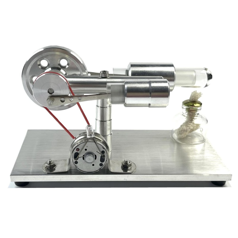 Xnrmevkh Stirling Motor Steam Engine Power Physics Experiment Hot Air Educational Experiment Kit Generator Colorful LED FN18