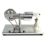 Xnrmevkh Stirling Motor Steam Engine Power Physics Experiment Hot Air Educational Experiment Kit Generator Colorful LED FN18