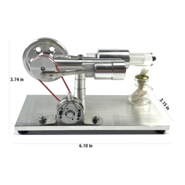 Xnrmevkh Stirling Motor Steam Engine Power Physics Experiment Hot Air Educational Experiment Kit Generator Colorful LED FN18