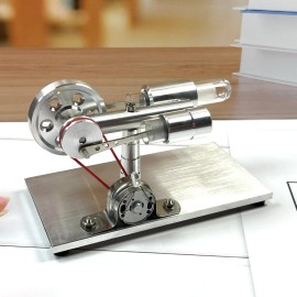 Xnrmevkh Stirling Motor Steam Engine Power Physics Experiment Hot Air Educational Experiment Kit Generator Colorful LED FN18