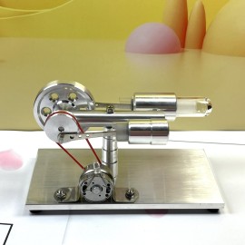 Xnrmevkh Stirling Motor Steam Engine Power Physics Experiment Hot Air Educational Experiment Kit Generator Colorful LED FN18