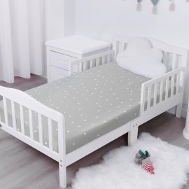 Crib Sheets for Boys 4 Pack, Fitted Baby Crib Sheet Neutral 52 x 28 for Standard Crib and Toddler Bed Mattress, Soft and Breathable Kid Toddler Sheets for Girls Boys, Grey