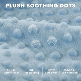 Yoofoss Fleece Baby Sleep Sack 6-12 Months with Plush Dots, TOG 1.5 Baby Wearable Blanket with 2-Way Zipper, Organic Cotton Toddler Sleep Sack Fleece