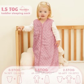 Yoofoss Fleece Baby Sleep Sack 0-6 Months with Plush Dots, TOG 1.5 Baby Wearable Blanket with 2-Way Zipper, Organic Cotton Toddler Sleep Sack Fleece
