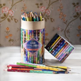 eeBoo Piece & Love: 100 Colors - 50 Double-Sided Color Pencils, Adults Artist Quality Pencils, Art Supplies