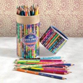 eeBoo Piece & Love: 100 Colors - 50 Double-Sided Color Pencils, Adults Artist Quality Pencils, Art Supplies