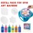 Spin & Paint Refill Pack is for the Wings Giant Spin Art Machine, 5 x Small Cards - 10 x Large Cards for Origami - 5 x Flower Cards - 5 x Gear Cards - 5 x Dinosaur Cards - 6 x Bottles of Colored Paint