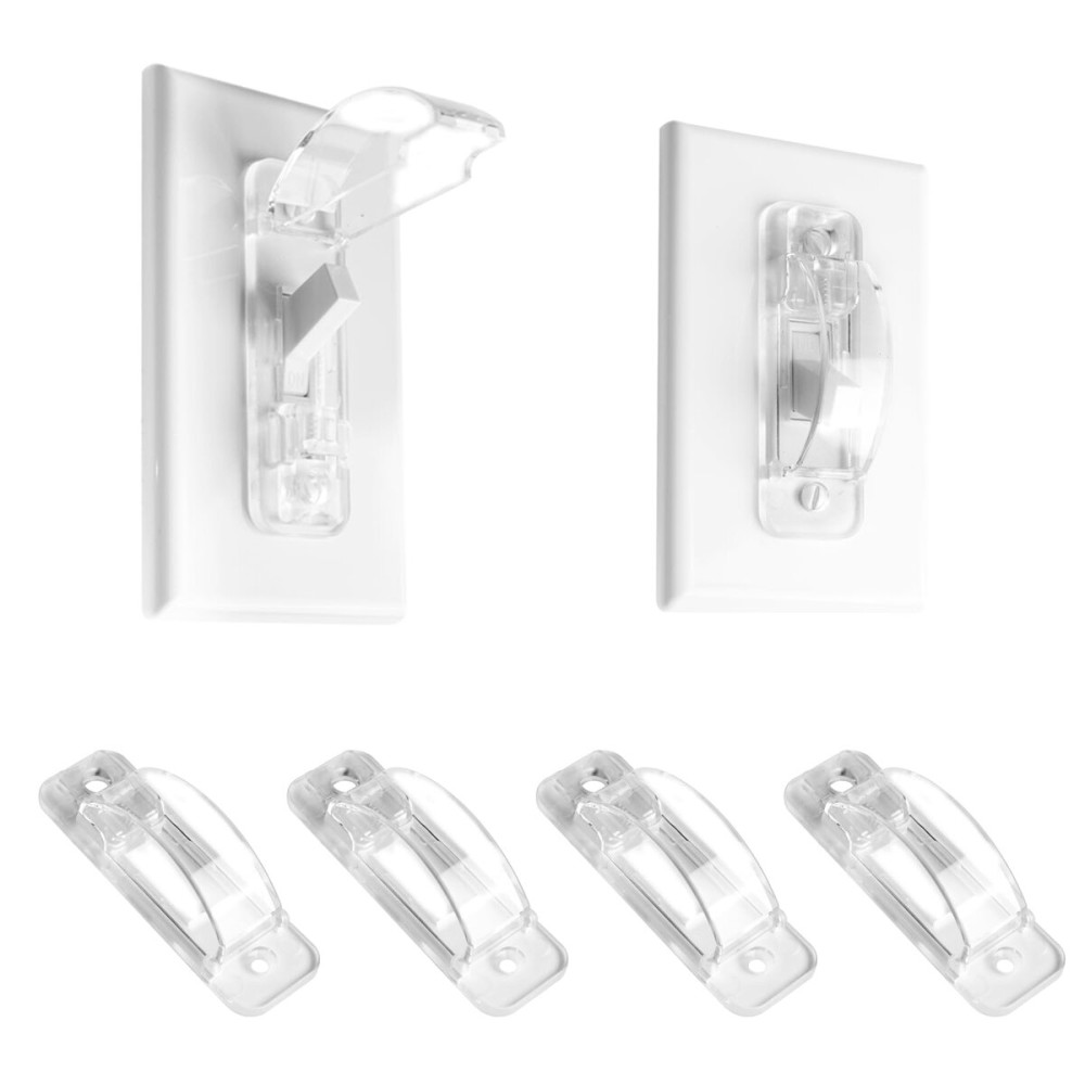 (Clear, 4 Pack) Wall Switch Guard, Child Proof Light Switch Plate Covers Protects Your Lights from being Accidentally Turned On or Off by Children and Adults