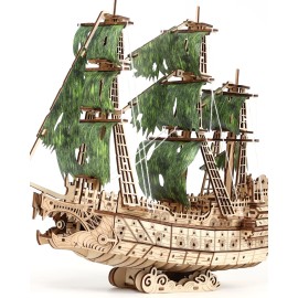 Challenging Flying Dutchman 3D Wooden Puzzles for Adults Pirate Ship Model Kit to Build - Ideal Christmas or Birthday Gift for Puzzle Enthusiasts