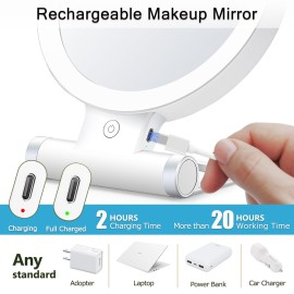 MIYADIVA 20X Magnifying Mirror with Light, Travel Magnifying Mirror, 1X/20X Vanity Mirror with Light, Adjustable Handle Travel Makeup Mirror, Touch Switch Light up Mirror for Plucking Eyebrows MIYADIVA 20X Magnifying Mirror with Light, Travel Magnifying Mirror, 1X/20X Vanity Mirror with Light, Adjustable Handle Travel Makeup Mirror, Touch Switch Light up Mirror for Plucking Eyebrows