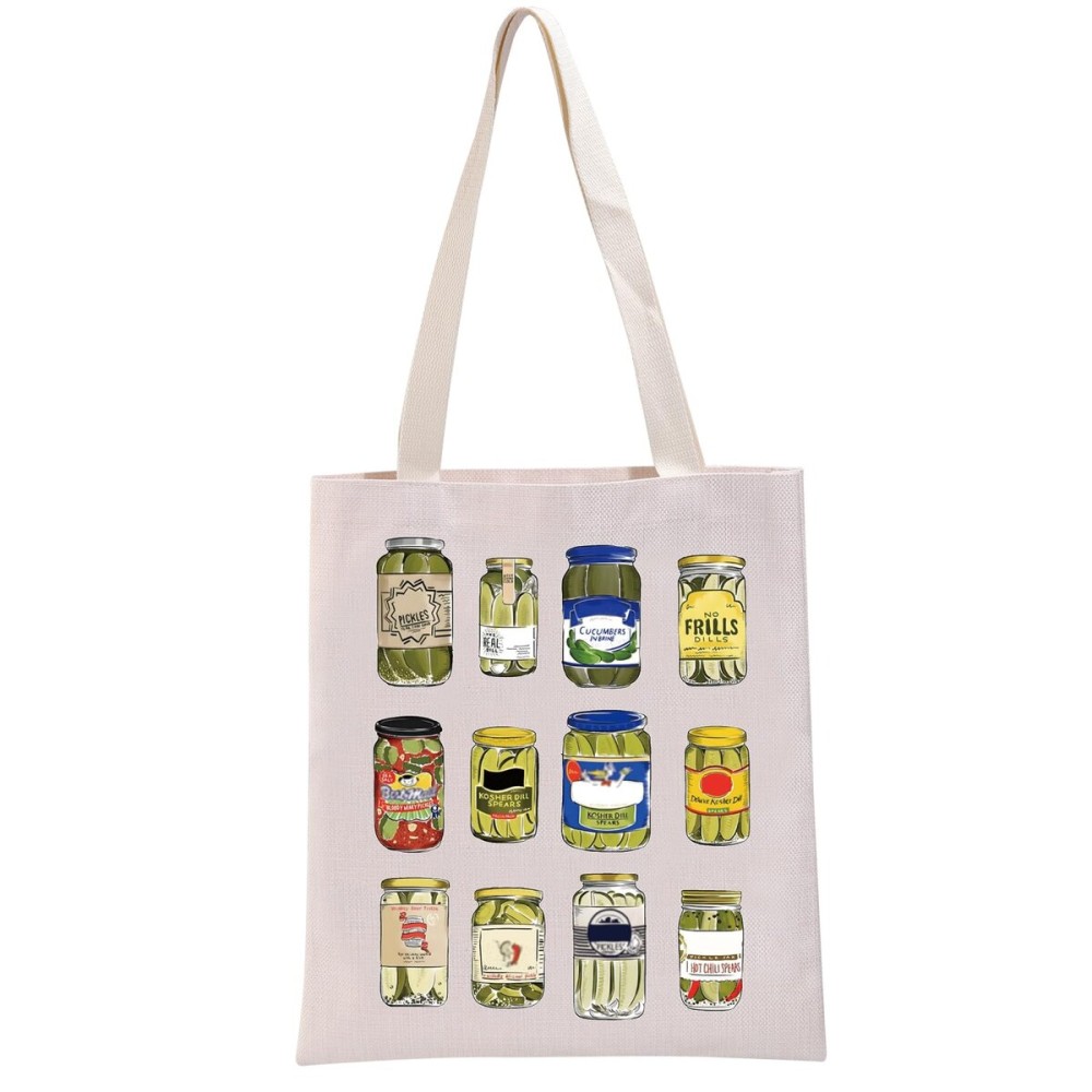G2TUP Crunchy Pickle Gift Pickle Lover Tote Bag Canned Pickles Handbag Sandwich Lovers Gifts Canning Enthusiasts Bag Pickle Fanatics Gift