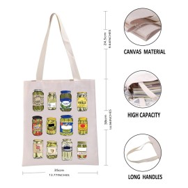 G2TUP Crunchy Pickle Gift Pickle Lover Tote Bag Canned Pickles Handbag Sandwich Lovers Gifts Canning Enthusiasts Bag Pickle Fanatics Gift