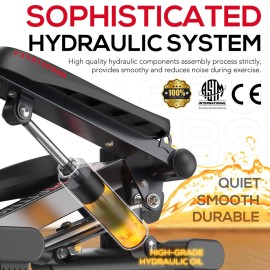 KeppiFitness Steppers for Exercise at Home, Mini Stepper with 350LB Maximum Capacity, Resistance Bands for Cardio, Fitness and Full Body Workout - FITSTEP500