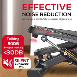 KeppiFitness Steppers for Exercise at Home, Mini Stepper with 350LB Maximum Capacity, Resistance Bands for Cardio, Fitness and Full Body Workout - FITSTEP500