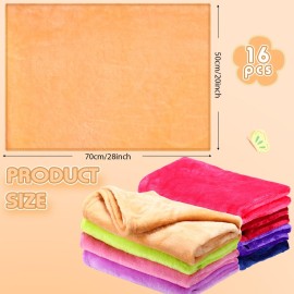 Kinlop 16 Pcs Flannel Blanket Flannel Stroller Soft and Warm Newborn Nursery Bed Blankets Blanket for Newborn Infant, Travel, 16 Colors (20 x 28 Inch)