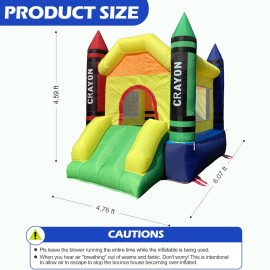 Dvreugde Outdoor & Indoor Mini Inflatable Bounce House with Blower Toddler Castle Kids Bouncy House with Slide, air Blower, Carrying Bag and Water Bag