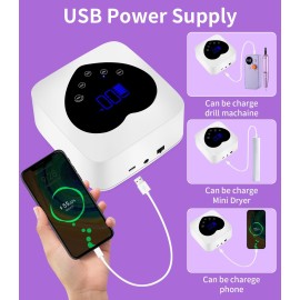 UV Nail Lamp, HUGMAPLE 72W UV Light for Gel Nails with 5 Timer Setting, Touch Control & Auto Sensor, Cordless Rechargeable Fast Dryer, Professional Led Curing Lamp for Salon & Home