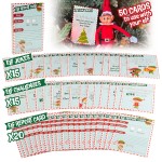 Elf Accessory Naughty or Nice Report Cards, Jokes, X-Mas Activity Challenges for Your Shelf Elf - 50 Unique Cards - Make Christmas Fun for Kids & Family w Unique Holiday Treats from Santa & North Pole