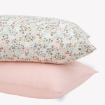 Little Unicorn Standard Pillowcase 2 Pack | Super Soft & Breathable Muslin Fabric | Snug Envelope Closure (Petal Press)