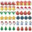 GooKit 48Pcs Christmas Mini Pop Keychain Fidget Toys, Christmas Day Gifts for Kids Mini Pop Bubble Christmas ,Party Favors Silicone Fidget Keychain Relieve Anxiety Stress Fidget Toy