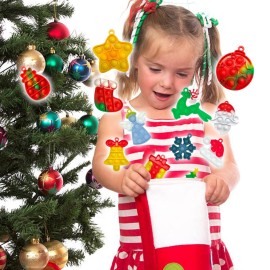 GooKit 48Pcs Christmas Mini Pop Keychain Fidget Toys, Christmas Day Gifts for Kids Mini Pop Bubble Christmas ,Party Favors Silicone Fidget Keychain Relieve Anxiety Stress Fidget Toy