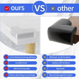 8 Pack Corner Protectors Baby Proof Corners and Edges Protector, Extra Large Clear Table Corner Protectors for Baby Safety Guards Bumpers Cover Sharp Furniture, L Shape