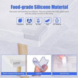 8 Pack Corner Protectors Baby Proof Corners and Edges Protector, Extra Large Clear Table Corner Protectors for Baby Safety Guards Bumpers Cover Sharp Furniture, L Shape