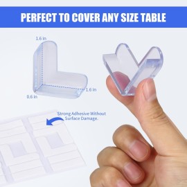 8 Pack Corner Protectors Baby Proof Corners and Edges Protector, Extra Large Clear Table Corner Protectors for Baby Safety Guards Bumpers Cover Sharp Furniture, L Shape
