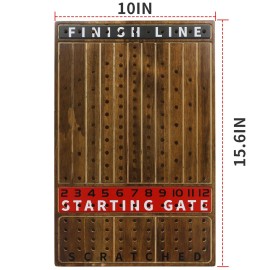 HOROW Horse Racing Game - Wooden Horse Race Board Game with 11 Luxury Metal Horses 2 Dice and 2 CardsFast-Paced Strategic for Family Night and Party - Perfect Birthday&Holiday Gifts