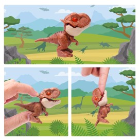 AUKSKY 6 Pack Dinosaur Action Figures with Movable Mouths, Fun Snap Squad Dino Toys for Kids 3 and Up, Dinosaur Figure Chomp Toy Gifts for Hallowen, Easter, Christmas, Birthday, Thanksgiving