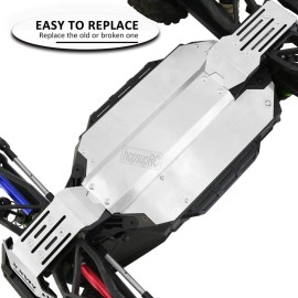 HopsupRC RC Stainless Steel Chassis Armor Skid Plate Protecter Guard Upgrades Part for 1/10 WideMaxx v2 2.0 89086-4,Stainless Steel Chassis Protect Armor Hop Ups,Silver