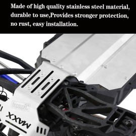 HopsupRC RC Stainless Steel Chassis Armor Skid Plate Protecter Guard Upgrades Part for 1/10 WideMaxx v2 2.0 89086-4,Stainless Steel Chassis Protect Armor Hop Ups,Silver