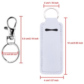 Duufin 20-Piece Chapstick & Lipstick Keychain Holder with Metal Clip Cords for Keychain, Purse, Backpack - 10 Bright Colors