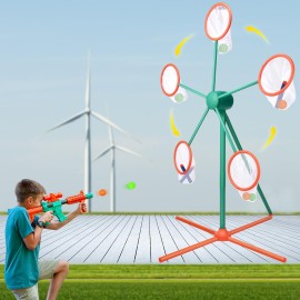 Kids Shooting Target for Nerf Gun Party - Shooting Game Practice Moving Rotating Aim Challenge, Outdoor Indoor Large Windmill Target for Blasters Dart Ball Bullets Accessories Toys for Boys