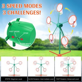 Kids Shooting Target for Nerf Gun Party - Shooting Game Practice Moving Rotating Aim Challenge, Outdoor Indoor Large Windmill Target for Blasters Dart Ball Bullets Accessories Toys for Boys
