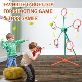 Kids Shooting Target for Nerf Gun Party - Shooting Game Practice Moving Rotating Aim Challenge, Outdoor Indoor Large Windmill Target for Blasters Dart Ball Bullets Accessories Toys for Boys