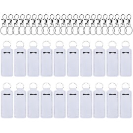 Duufin 20 Pieces Chapstick Holder Keychain Sublimation Chapstick Holder Blank Neoprene Lipstick Keychain Holder Metal Clip Cords Chapstick White Neoprene Chapstick Holder