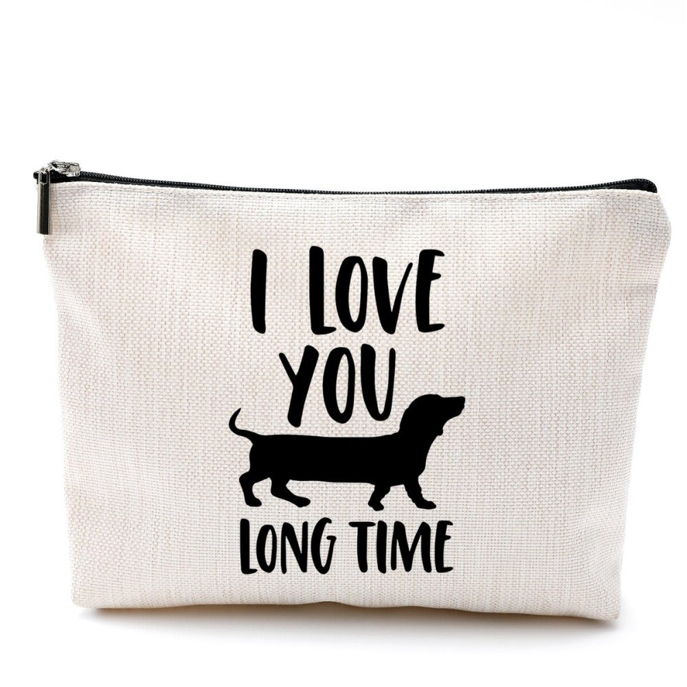 OHSUL Dachshund Makeup Bag - Cosmetic Pouch for Women Dachshund Lovers Mom, I Love You