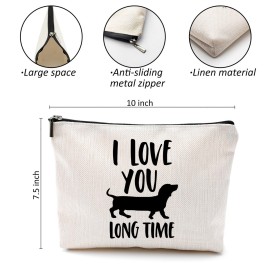 OHSUL Dachshund Makeup Bag - Cosmetic Pouch for Women Dachshund Lovers Mom, I Love You