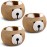 Uiifan 3 Pcs Baby Laundry Basket Bear Cute Round Cotton Rope Basket for Newborn Items Storage, Clothes, Toy, Blankets, Towels, Nursery, 9.45 x 9.45 Inches, Brown