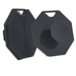 MIELIKKI Silicone Body Scrubber, Multi-Function Exfoliating Body Scrubber, Soft Shower Scrubber, Silicone Facial Cleansing Brush with Easy Grip Handle, Fits All Skin Types, Black