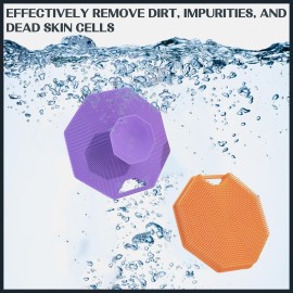 MIELIKKI Silicone Body Scrubber, Multi-Function Exfoliating Body Scrubber, Soft Shower Scrubber, Silicone Facial Cleansing Brush with Easy Grip Handle, Fits All Skin Types, Black