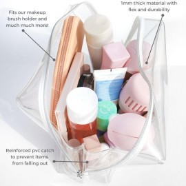 brush bubble Clear Makeup Bag, Small & Large transparent toiletry bag for travel items and beauty accessories. Includes Set of Silicone Leak-Proof Bottles. brush bubble Clear Makeup Bag, Small & Large transparent toiletry bag for travel items and beauty accessories. Includes Set of Silicone Leak-Proof Bottles.
