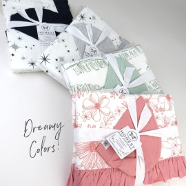 HonestBaby Knit Stroller Blanket with Trim Detail and Baby Hat 100% Organic Cotton for Infant Boys, Girls, Jumbo Leaf Sage (2-Pack), One Size