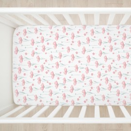 HonestBaby Unisex-Baby Fitted Crib Sheets Set Standard Mattress, 100% Organic Cotton Baby Boys, Girls, Neutral, 1 Pack - Flower Power, One Size
