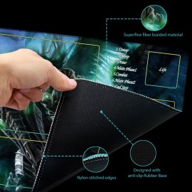 Extalas MTG Playmat TCG Playmat -Includes Storage Tube and 7 Dice-Experience Top-Tier Quality and Edge-Locking Waterproof and Non-Slip Mat! (playmat with Zones, 2-A Hero on a Horse)