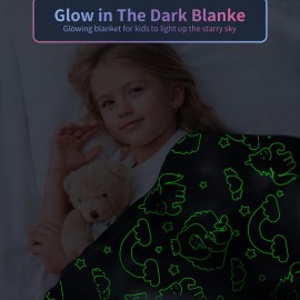 COMFAR Mermaid Blanket for Girls 4-6, Mermaid Gifts, Kids Blanket, 40x 50, Pink, Glow in the Dark